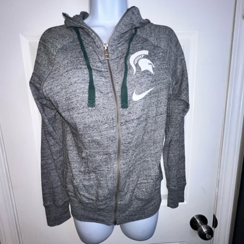 Nike Women’s X Small Michigan State Spartans Gray Vintage Hoodie Sweatshirt XS - Picture 2 of 13